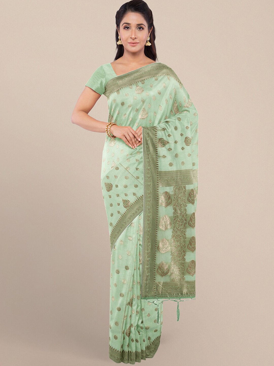 Chhabra 555 Women Sea Green Sarees