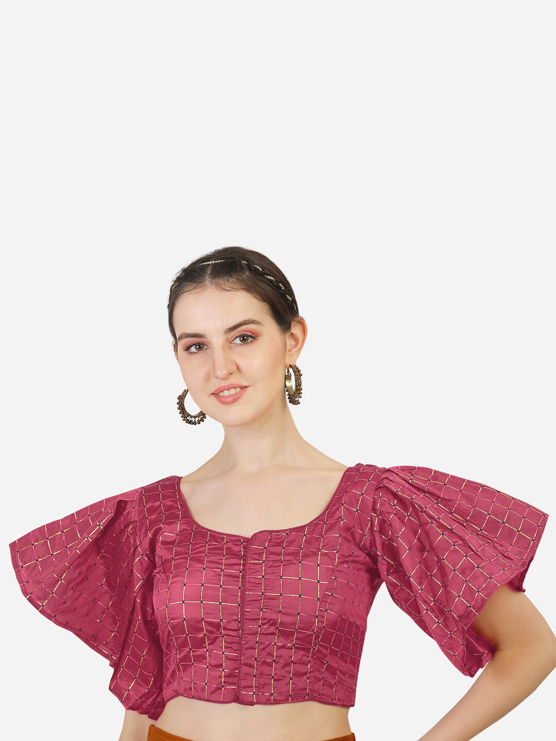 PUJIA MILLS Women Rose Pink Self-Design Saree Blouse 
PUJIA MILLS Women Rose Pink Self-Design Saree Blouse