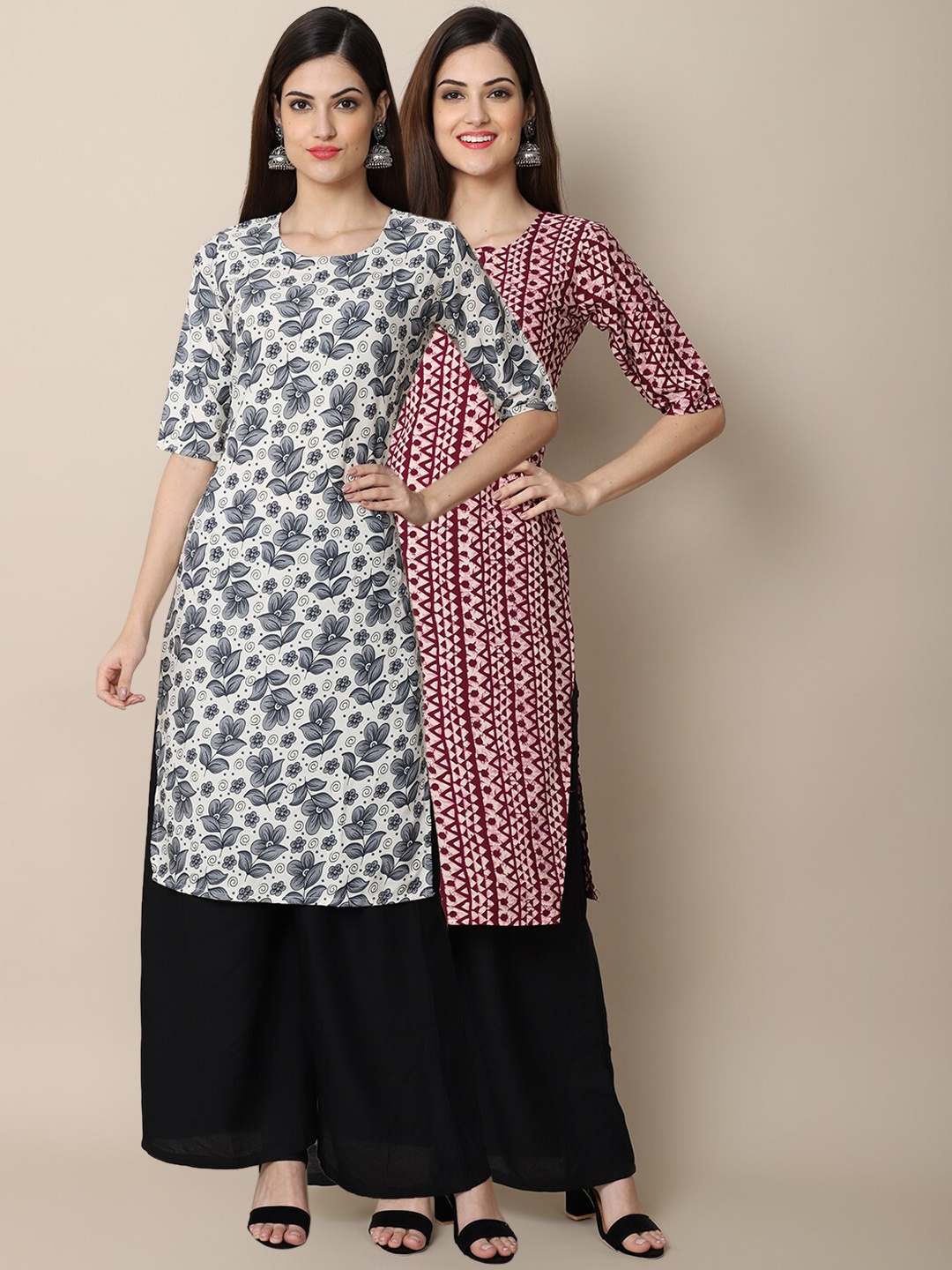 7Threads Women Multicoloured Floral Printed Thread Work Block Print Handloom Crepe Kurta, Multi
7Threads Women Multicoloured Floral Printed Thread Work Block Print Handloom Crepe Kurta, Multi
