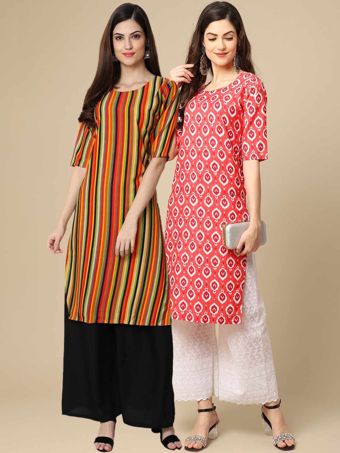 7Threads Pack Of 2 Women Ethnic Motifs Printed Block Print Handloom Crepe Kurta, Coral
7Threads Pack Of 2 Women Ethnic Motifs Printed Block Print Handloom Crepe Kurta, Coral