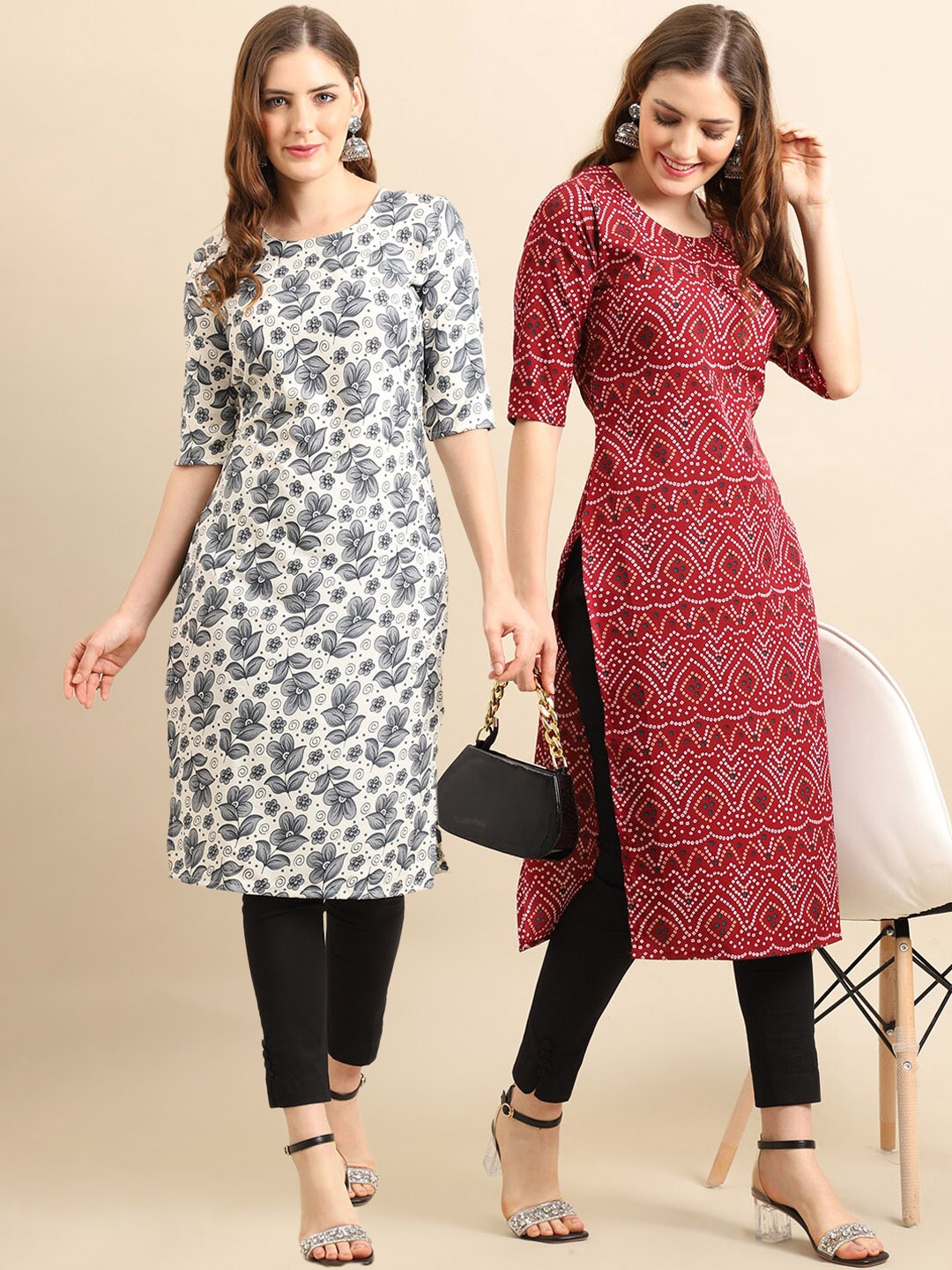 7Threads Women's Crepe Off White & Maroon Color Printed Straight Handloom Kurta (PACK OF 2)
7Threads Women's Crepe Off White & Maroon Color Printed Straight Handloom Kurta (PACK OF 2)