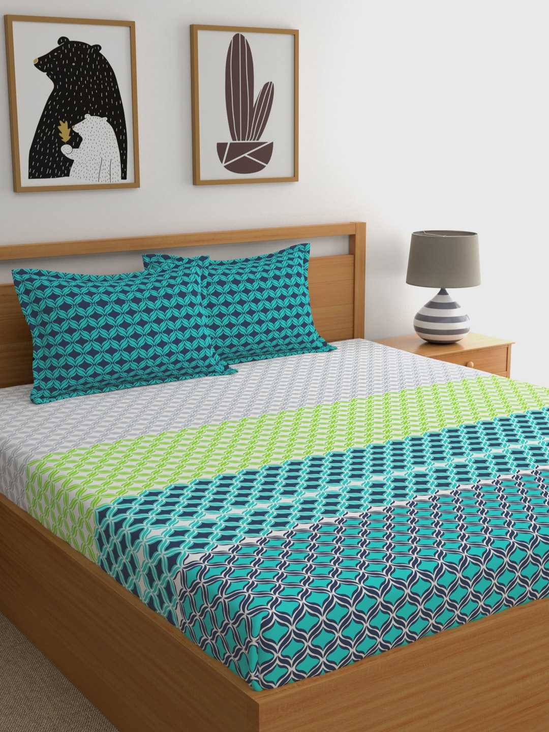 Home Ecstasy Unisex TC 140 Cotton Teal Green King Fitted Bedsheet with 2 Pillow Cover
Home Ecstasy Unisex TC 140 Cotton Teal Green King Fitted Bedsheet with 2 Pillow Cover