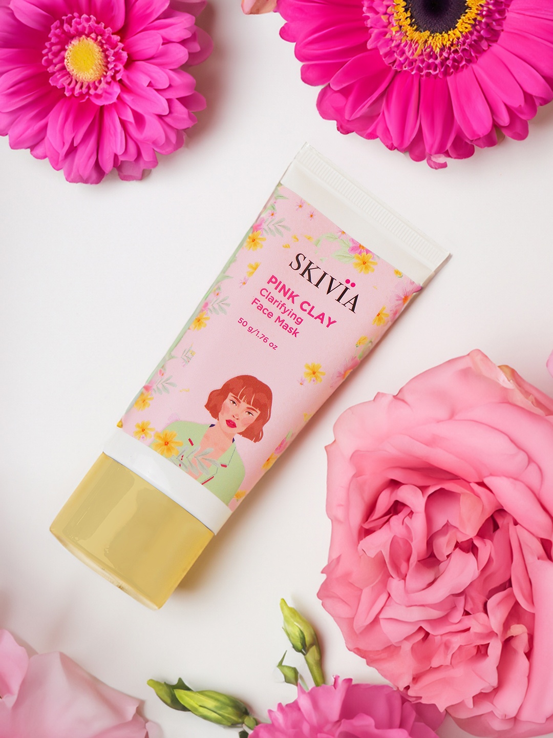 SKIVIA Pink Clay Face Mask With Seaweed & Pomegranate to Exfoliate & Detoxify - 50 g, White
SKIVIA Pink Clay Face Mask With Seaweed & Pomegranate to Exfoliate & Detoxify - 50 g, White