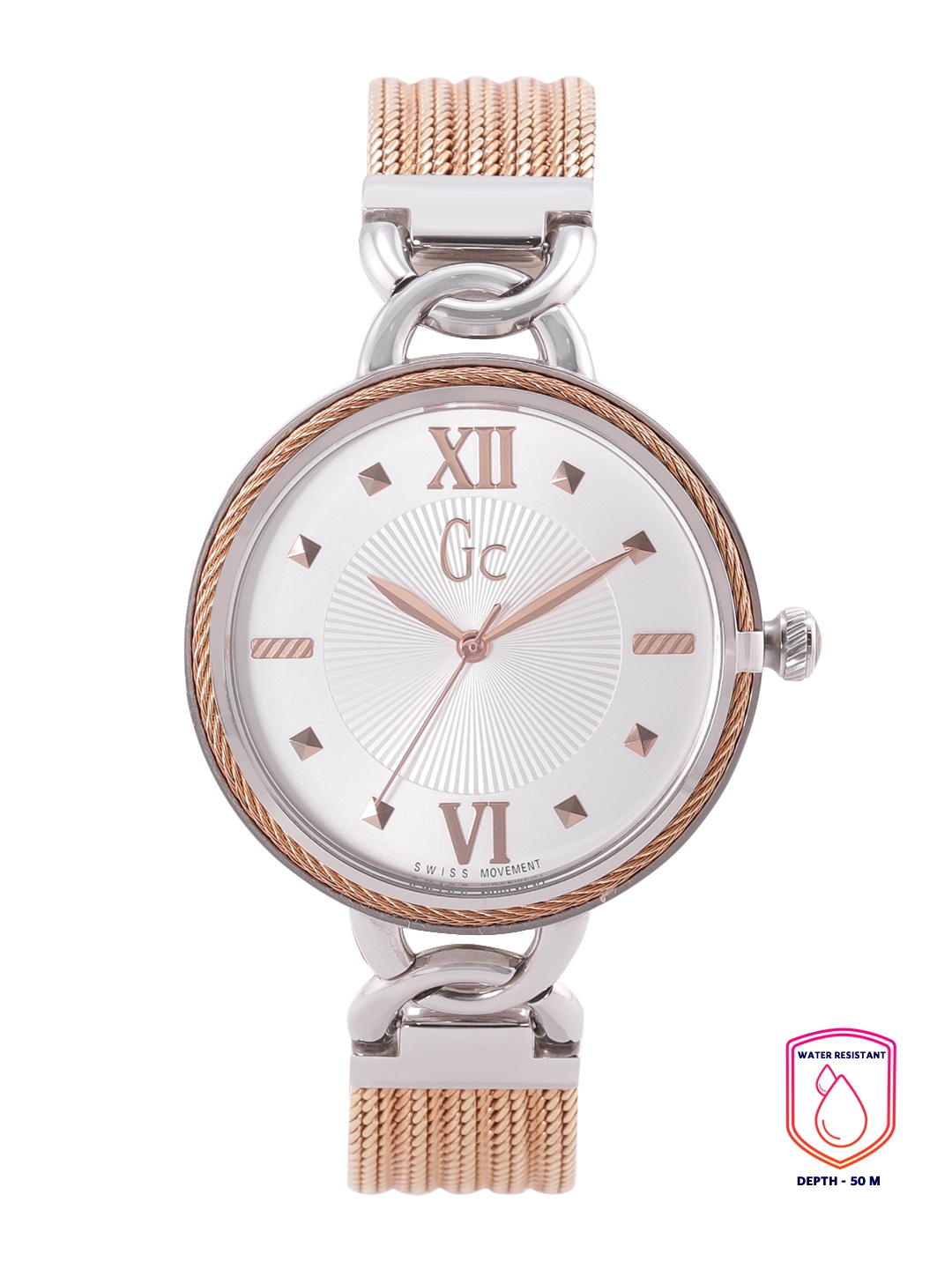 GC Women White Patterned Dial & Gold Toned Stainless Steel Strap Analogue Watch Y49002L1MF
GC Women White Patterned Dial & Gold Toned Stainless Steel Strap Analogue Watch Y49002L1MF