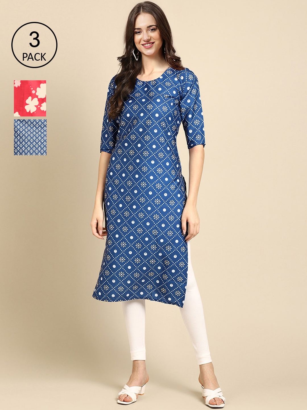 Ethnic basket Women Multicoloured Geometric Checked Keyhole Neck Flared Sleeves Thread Work Block Print Kurta, Multi
Ethnic basket Women Multicoloured Geometric Checked Keyhole Neck Flared Sleeves Thread Work Block Print Kurta, Multi
