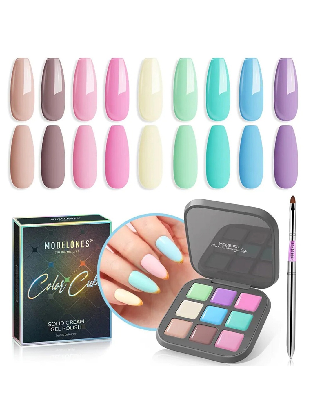 Modelones 9 Shades Color Cube Solid Cream UV Gel Nail Polish Palette 9g - Perfect Macaron, Multi
Modelones 9 Shades Color Cube Solid Cream UV Gel Nail Polish Palette 9g - Perfect Macaron, Multi