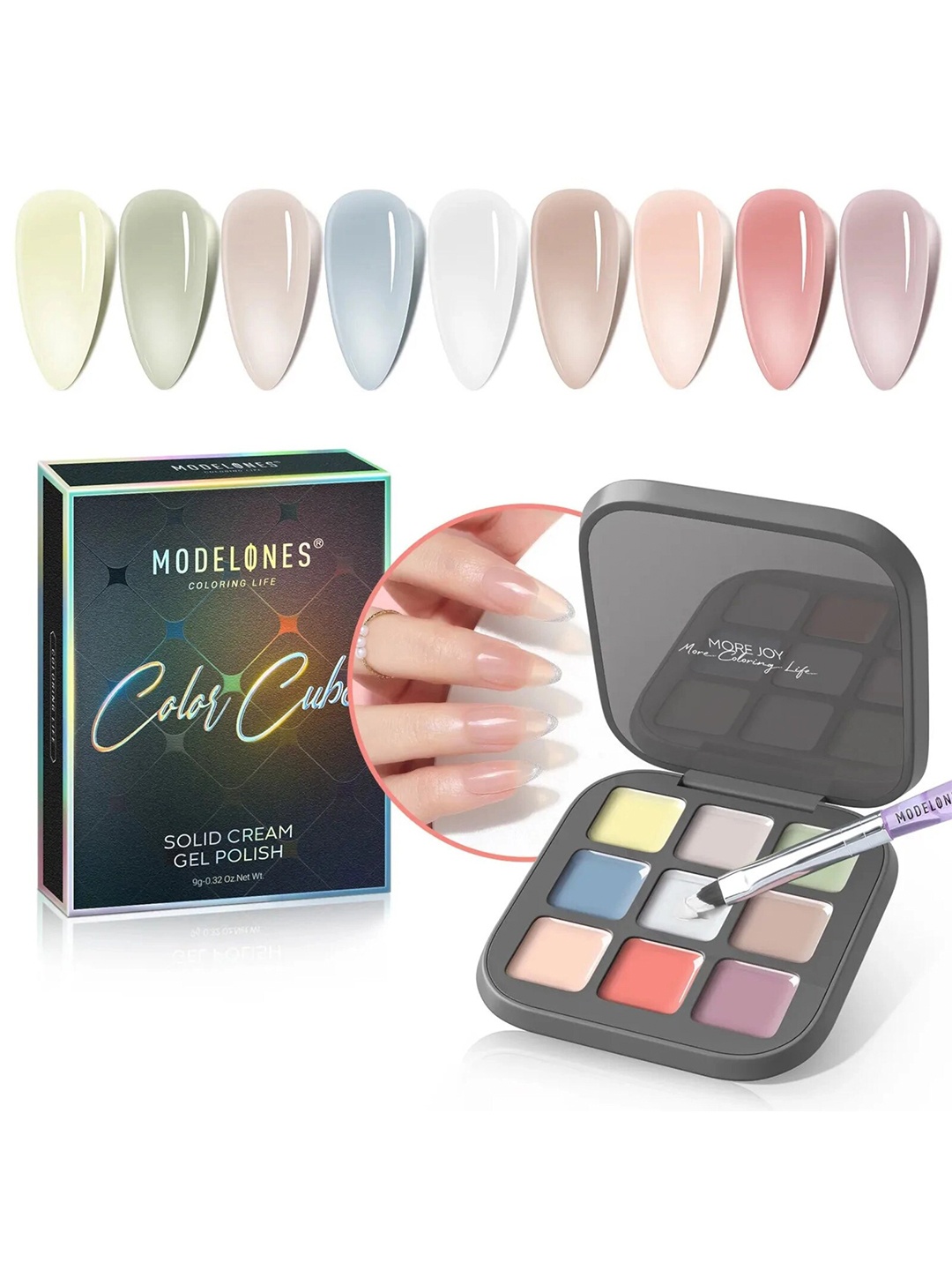 Modelones 9 Shades Color Cube Solid Cream UV Gel Nail Polish Palette 9g - Tint Haze, Multi
Modelones 9 Shades Color Cube Solid Cream UV Gel Nail Polish Palette 9g - Tint Haze, Multi
