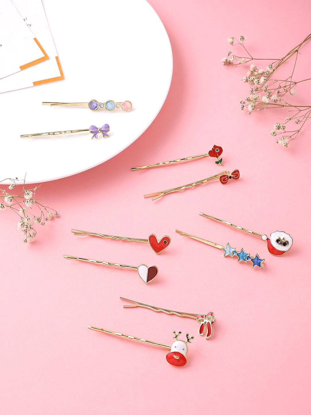 Melbees by Yellow Chimes Girls Set of 10 Pcs Multicolor Cute Charms Bobby Pins, Pink
Melbees by Yellow Chimes Girls Set of 10 Pcs Multicolor Cute Charms Bobby Pins, Pink