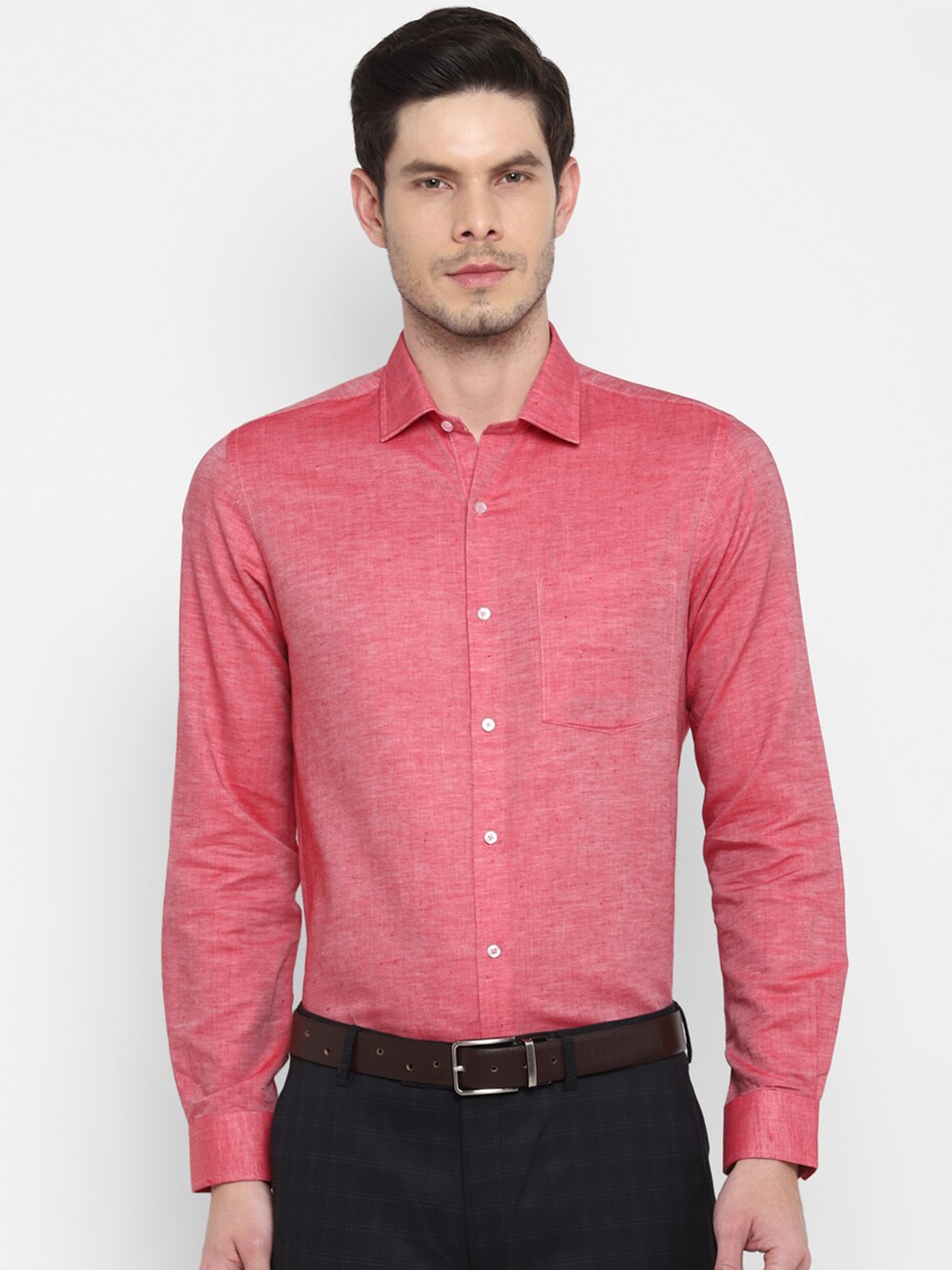 Turtle Men Pink Regular Fit Formal Shirt