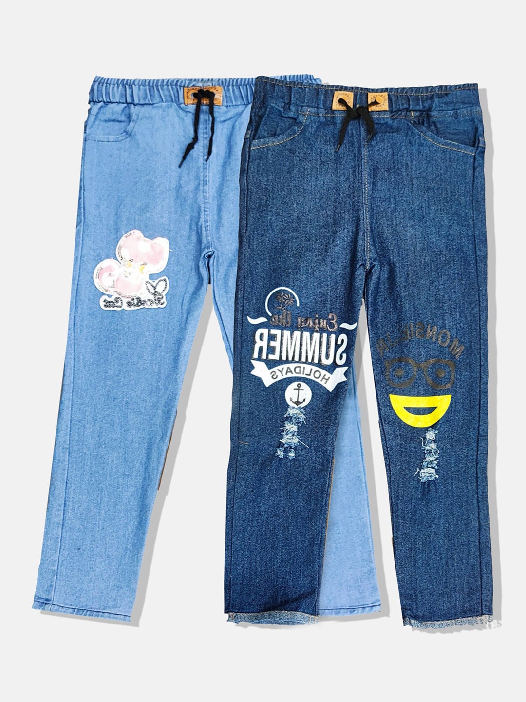 PINVE Girls Pack of 2 Blue Narrow Slim Fit Mildly Distressed & Printed Stretchable Jeans
PINVE Girls Pack of 2 Blue Narrow Slim Fit Mildly Distressed & Printed Stretchable Jeans