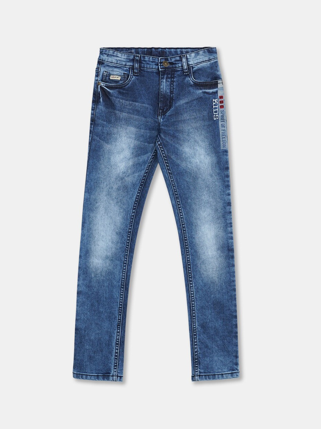 R&B Boys Low Distress Light Fade Jeans, Blue