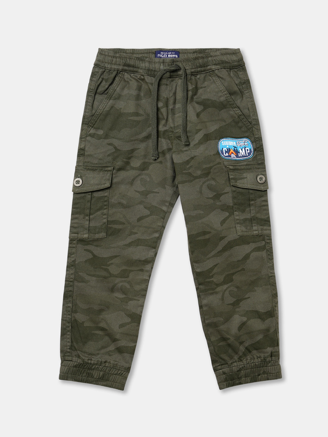 R&B Boys Green Camouflage Printed Joggers
R&B Boys Green Camouflage Printed Joggers