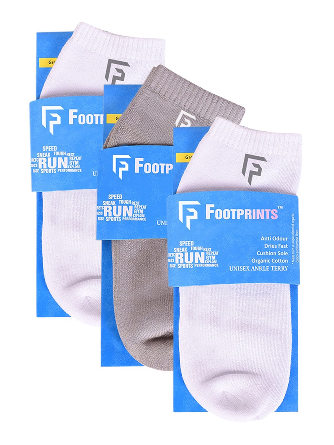 FOOTPRINT 3 Pairs Unisex Anti Odour Organic Cotton Ankle-Length Terry Sports Bamboo Socks, White
FOOTPRINT 3 Pairs Unisex Anti Odour Organic Cotton Ankle-Length Terry Sports Bamboo Socks, White