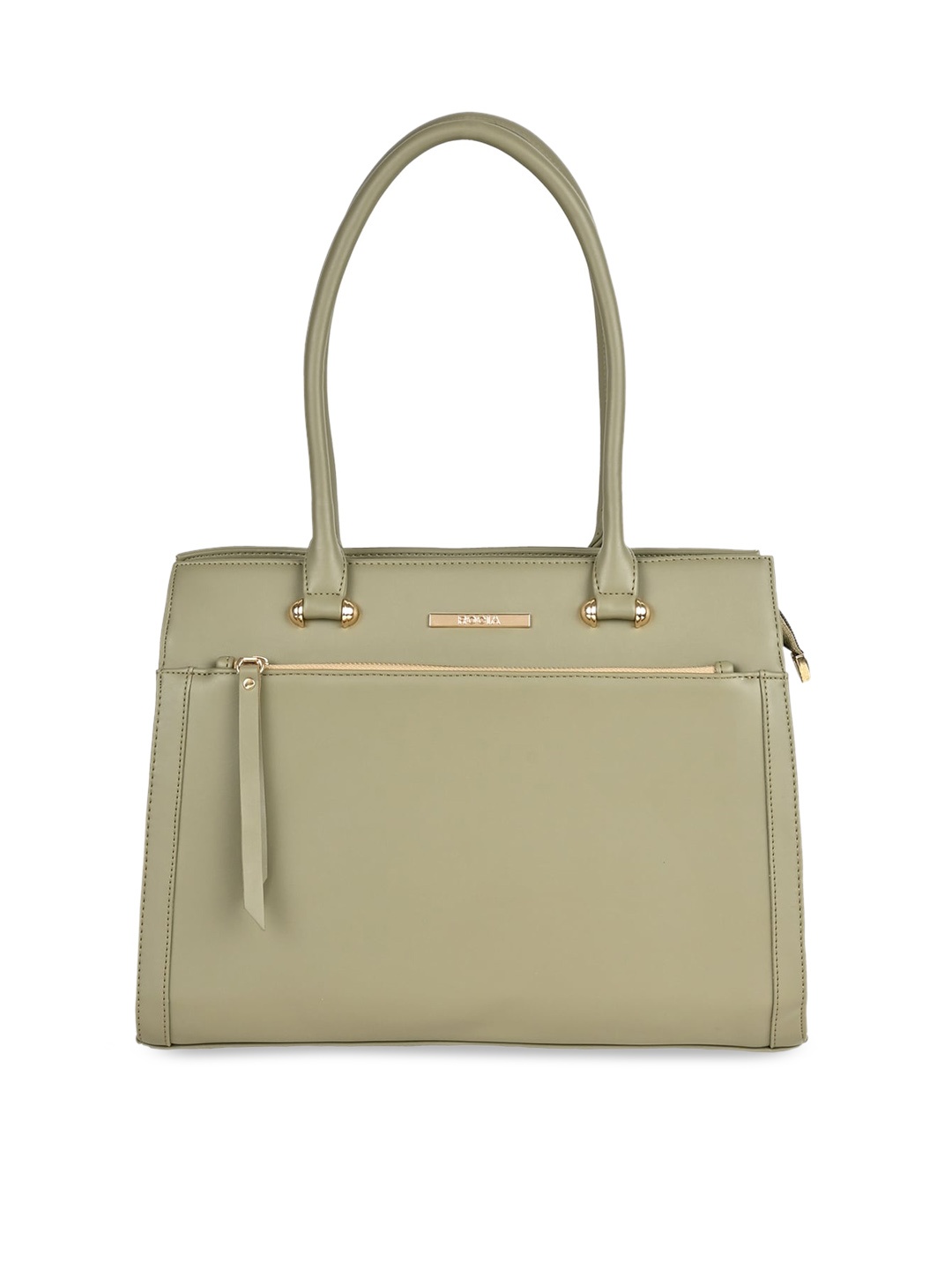 Rocia Women PU Structured Tote Bag, Grey