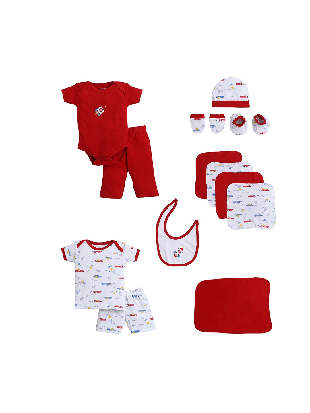 BUMZEE Infants Boys Pack Of 13 Printed Pure Organic Cotton Baby Apparel Gift Set, Red
BUMZEE Infants Boys Pack Of 13 Printed Pure Organic Cotton Baby Apparel Gift Set, Red