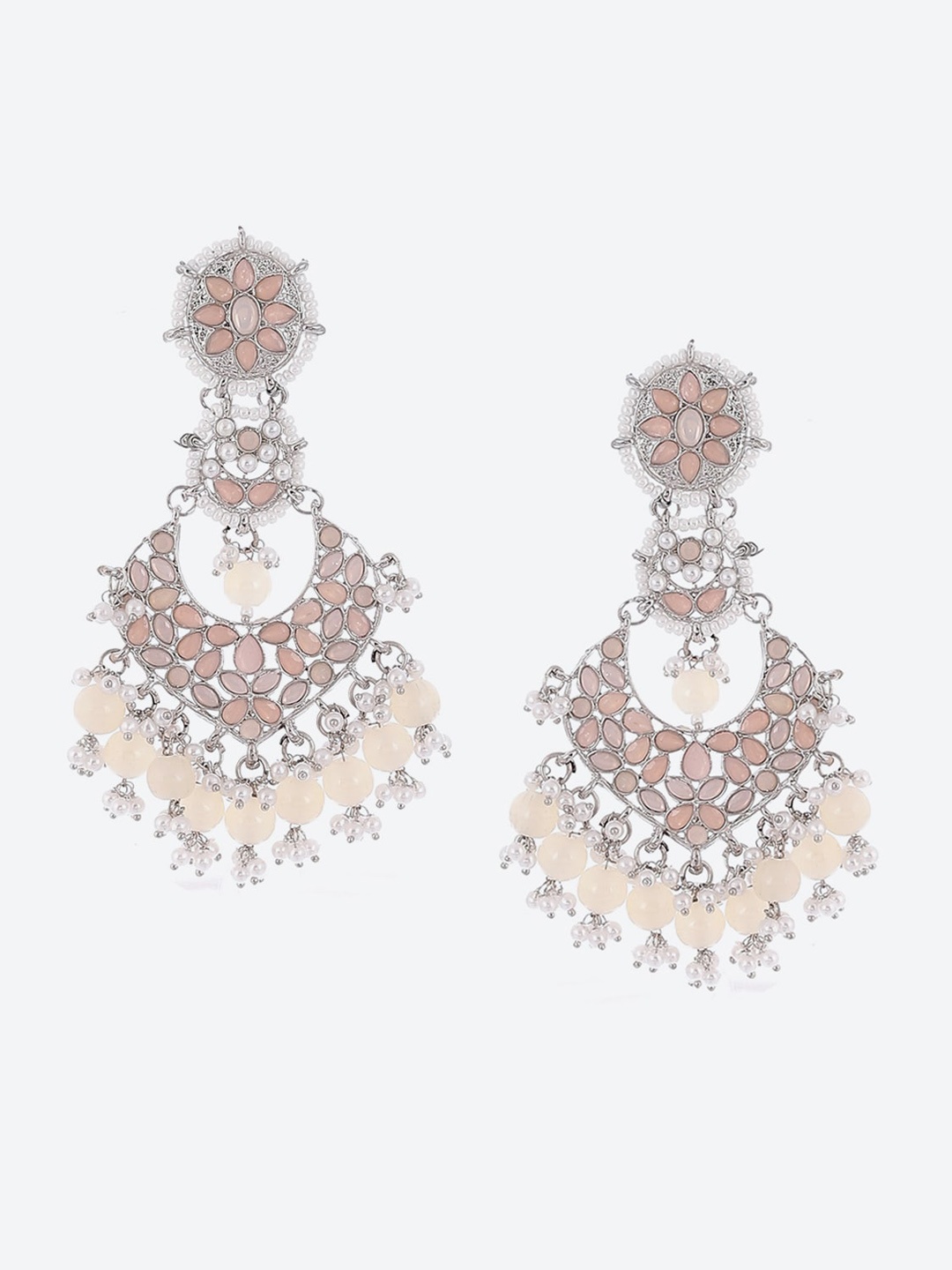 Biba Women Contemporary Chandbalis Earrings, White