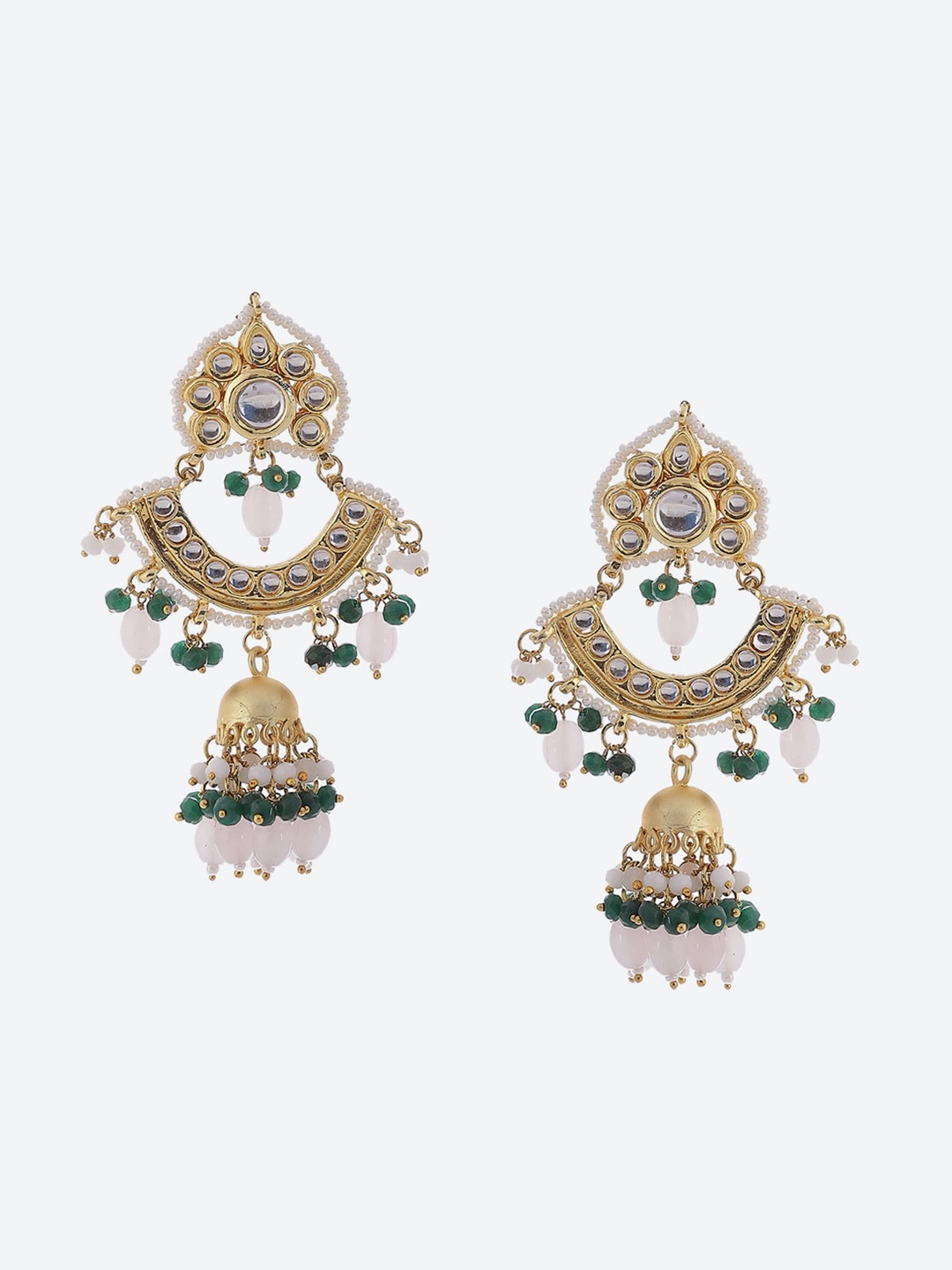 Biba Women Contemporary Jhumkas Earrings, Green