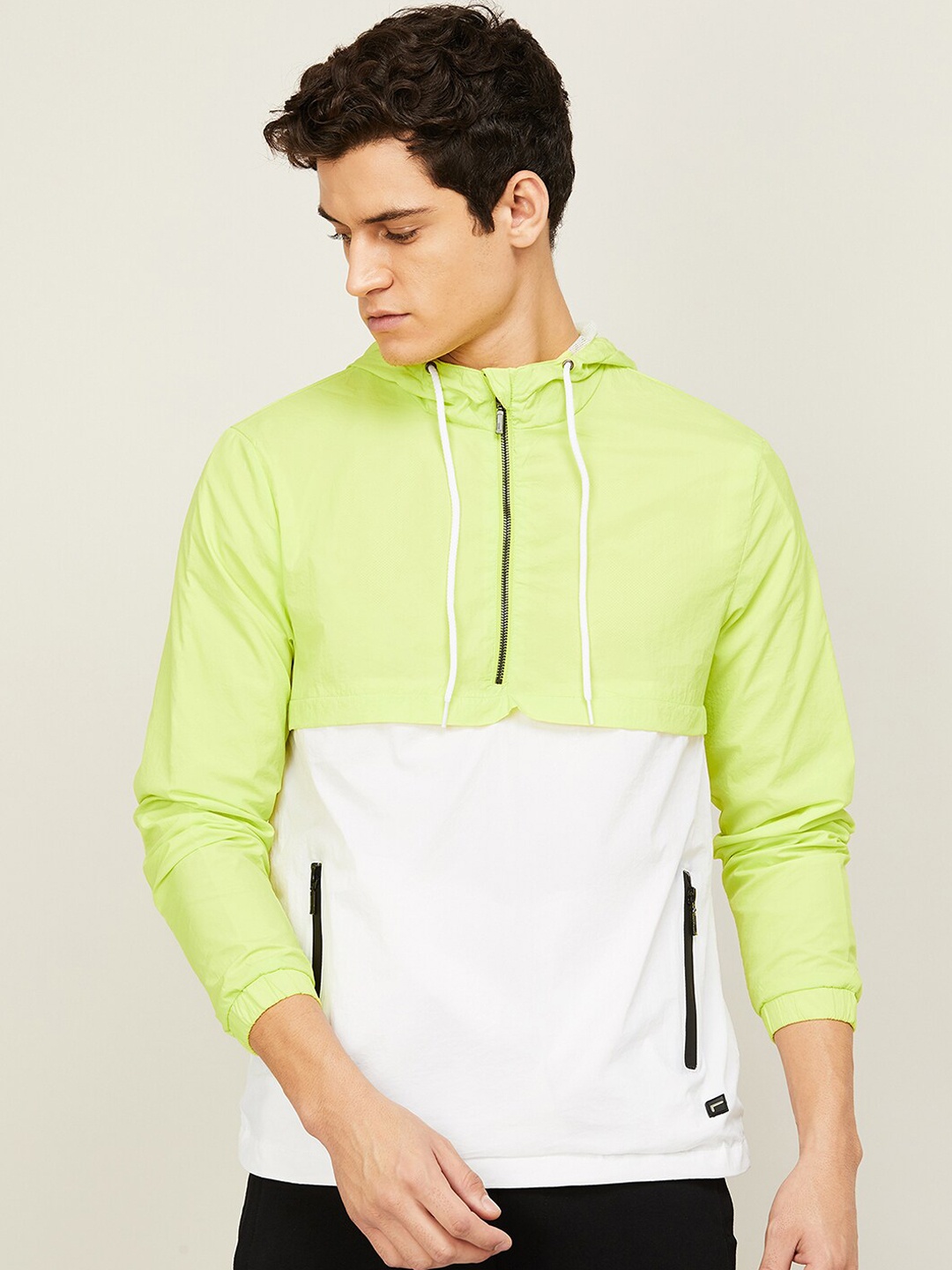 Fame Forever by Lifestyle Men Green & White Colour blocked Lightweight Bomber Jacket
Fame Forever by Lifestyle Men Green & White Colour blocked Lightweight Bomber Jacket