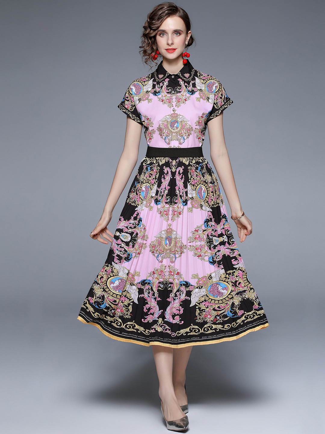 JC Collection Women Pink & Black Printed Co-Ords
JC Collection Women Pink & Black Printed Co-Ords