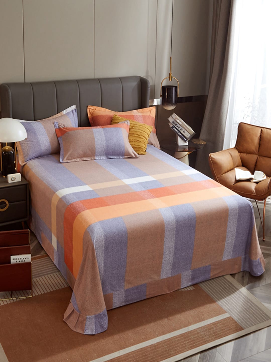 JC Collection Orange & Peach-Coloured Geometric 220 TC King Bedsheet with 2 Pillow Covers
JC Collection Orange & Peach-Coloured Geometric 220 TC King Bedsheet with 2 Pillow Covers