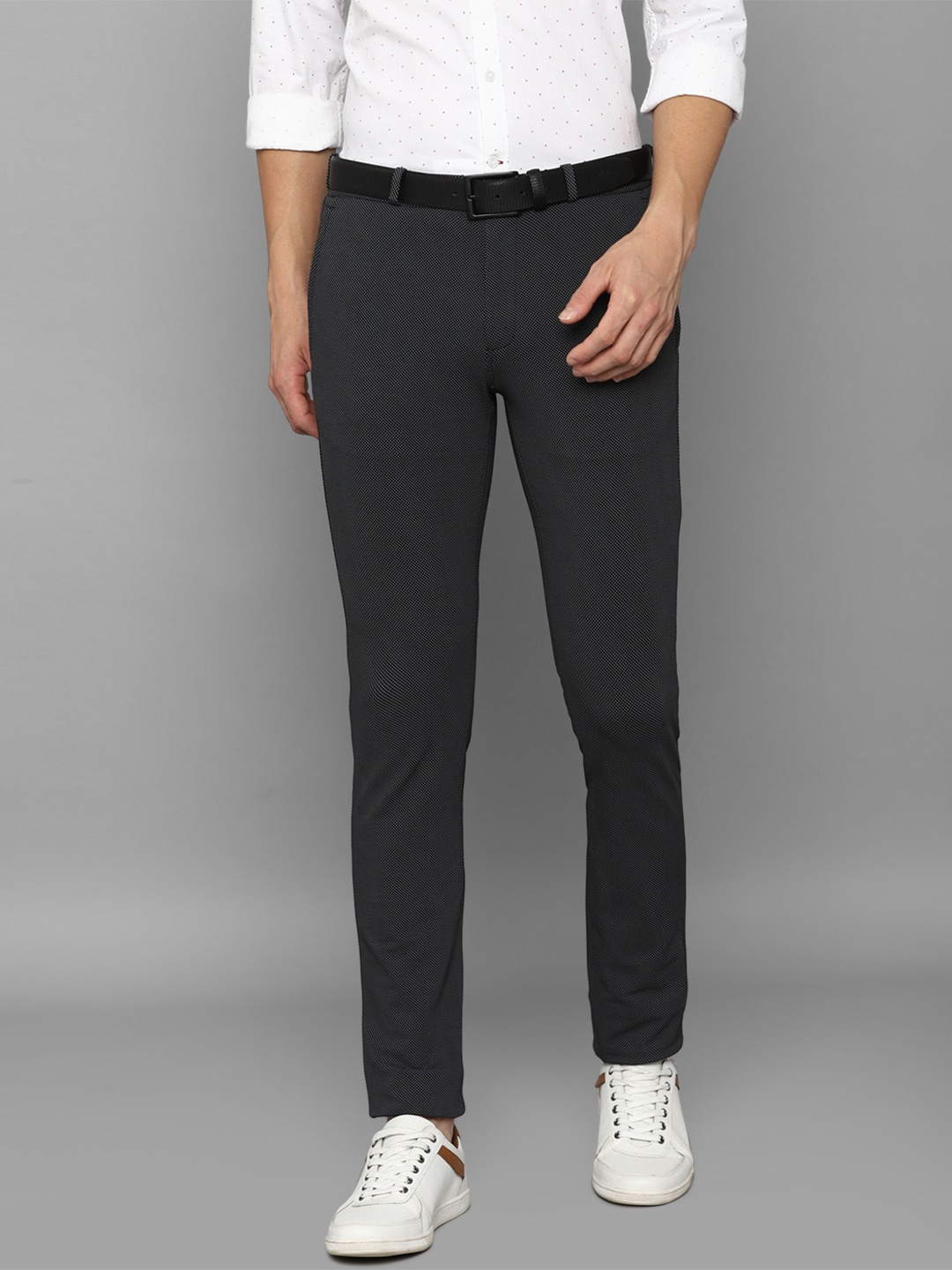 Louis Philippe Sport Men Grey Slim Fit Trousers