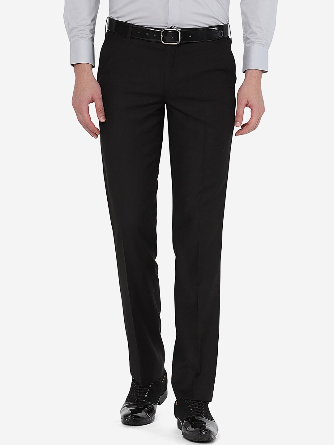 METAL Men Black Slim Fit Formal Trouser