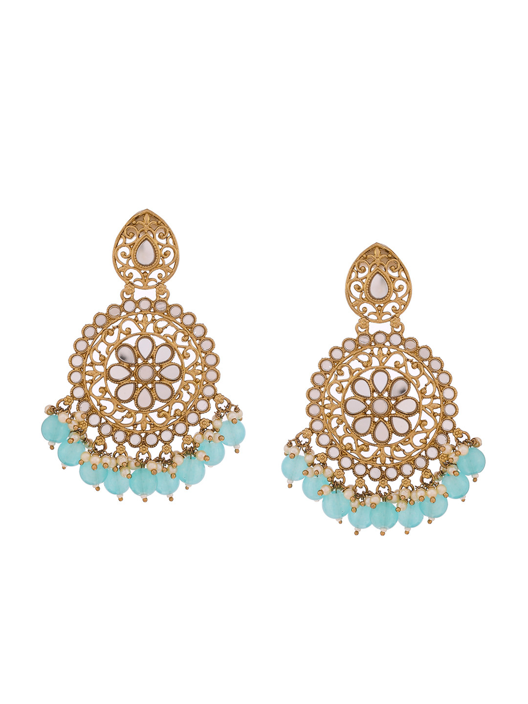 AQUASTREET JEWELS Gold plated Geometric Drop Earrings, Blue 
AQUASTREET JEWELS Gold plated Geometric Drop Earrings, Blue