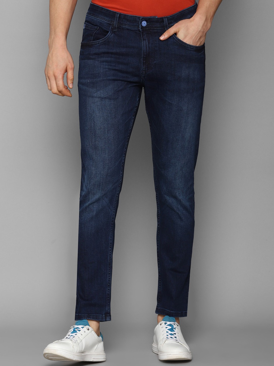 Allen Solly Sport Men Navy Blue Slim Fit Light Fade Jeans