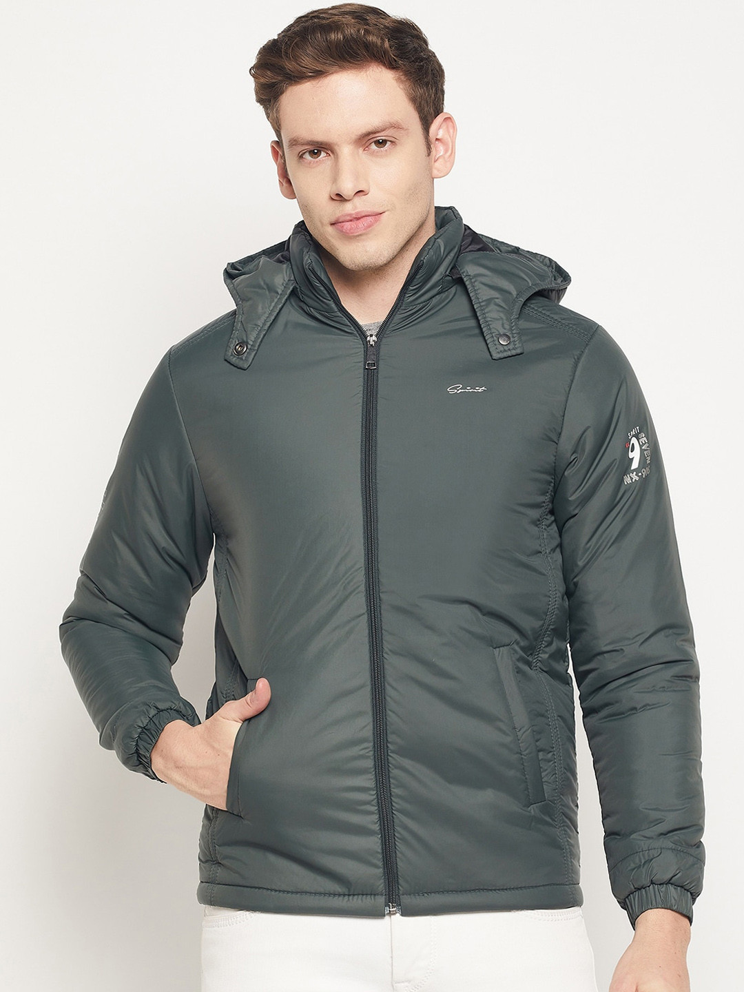 Spirit Men Olive Green Windcheater and Water Resistant Hooded Long Sleeves Padded Jacket
Spirit Men Olive Green Windcheater and Water Resistant Hooded Long Sleeves Padded Jacket
