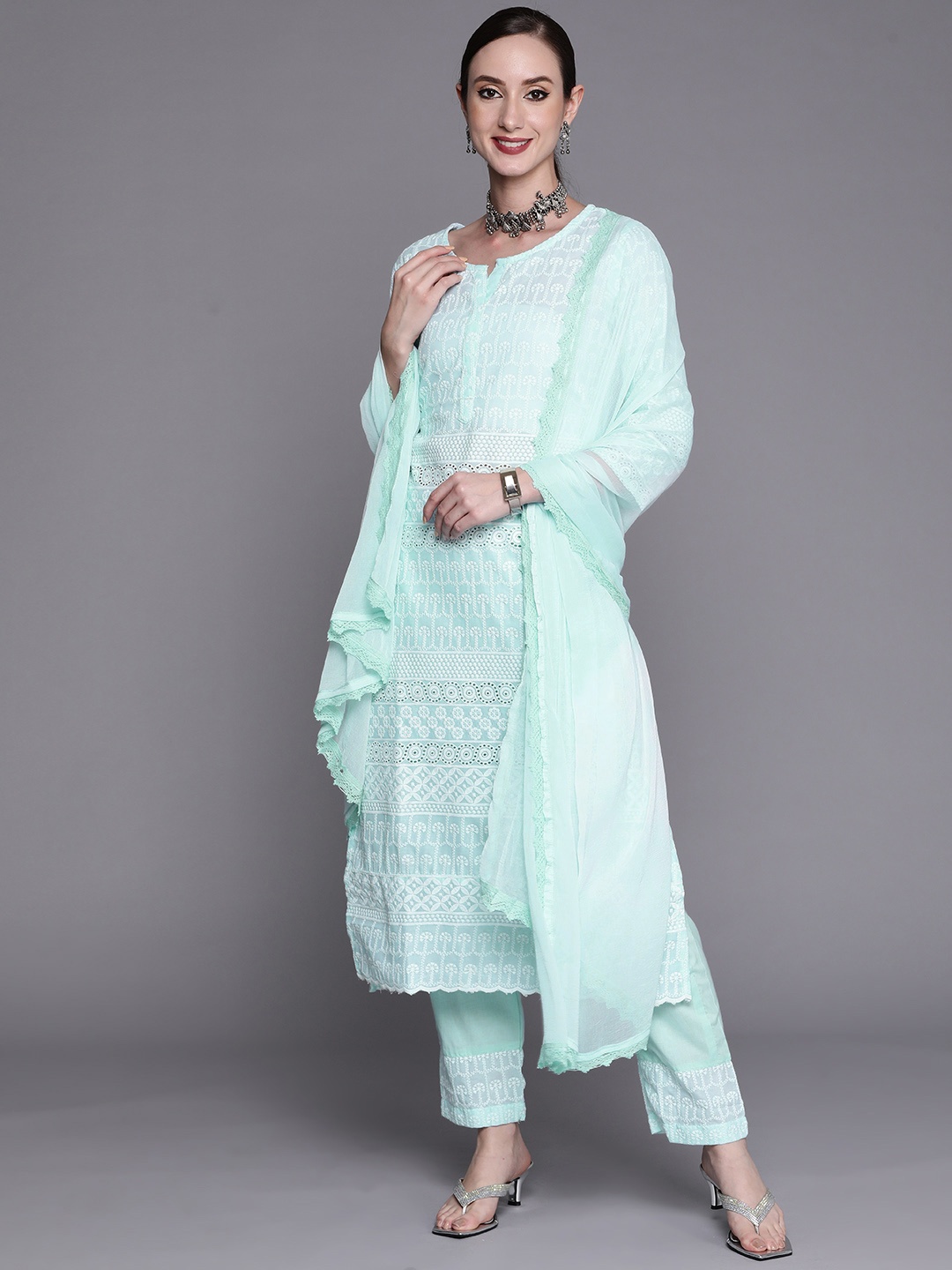 Indo Era Women Blue Ethnic Motifs Embroidered Thread Work Kurta with Trousers & With Dupatta
Indo Era Women Blue Ethnic Motifs Embroidered Thread Work Kurta with Trousers & With Dupatta