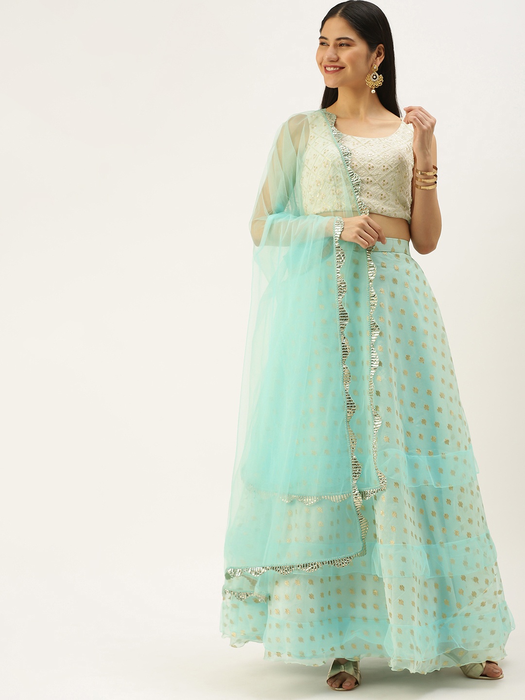 Ethnovog Off White Blue Embroidered Thread Work Ready to Wear Lehenga Blouse With Dupatta
Ethnovog Off White Blue Embroidered Thread Work Ready to Wear Lehenga Blouse With Dupatta
