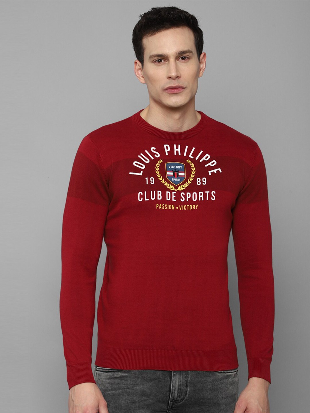 Louis Philippe Sport Men Maroon & White Typography Printed Pure Cotton Pullover
Louis Philippe Sport Men Maroon & White Typography Printed Pure Cotton Pullover