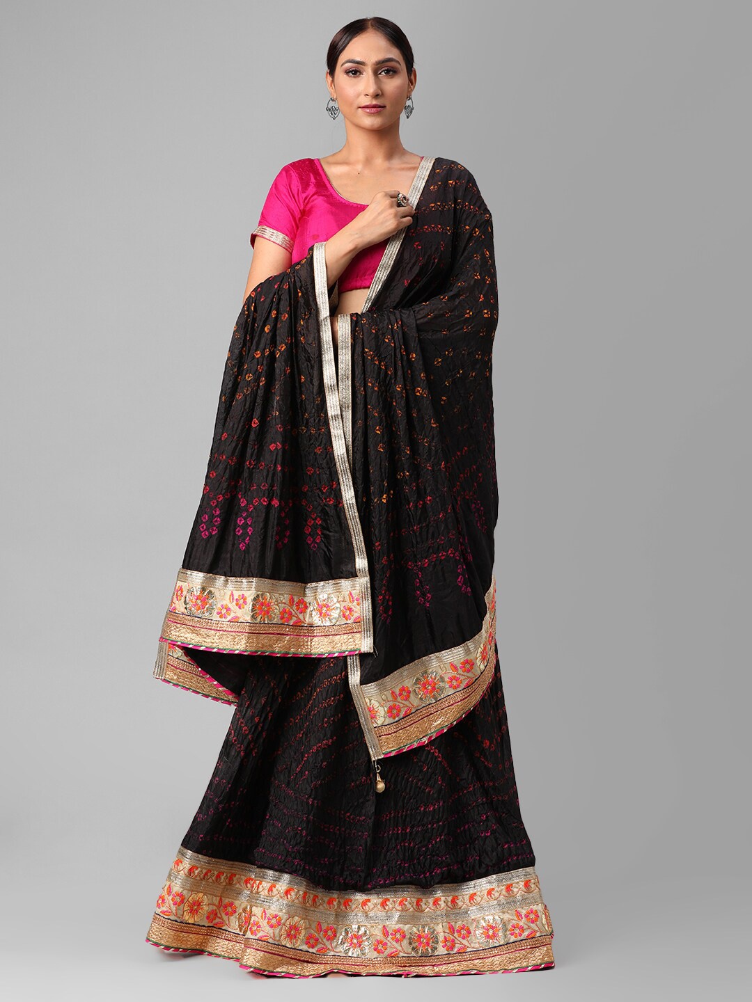 Kastiel Black & Peach-Coloured Embellished Semi-Stitched Lehenga & Unstitched Blouse With Dupatta
Kastiel Black & Peach-Coloured Embellished Semi-Stitched Lehenga & Unstitched Blouse With Dupatta