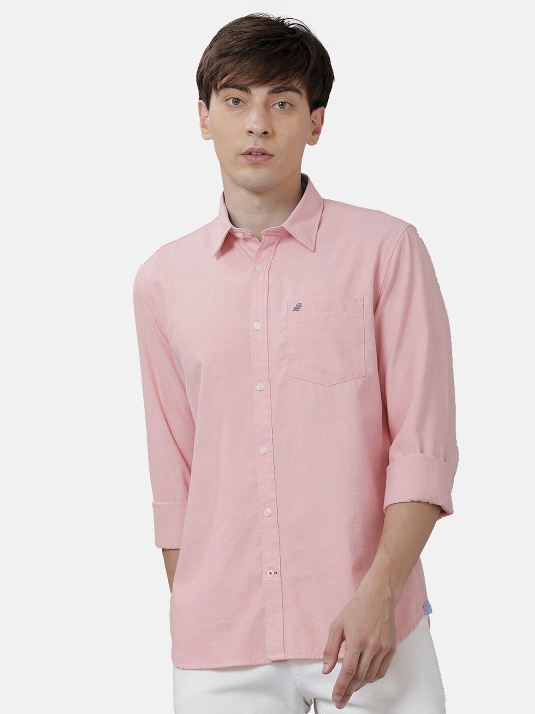 Double Two Men Pink Slim Fit Casual Shirt