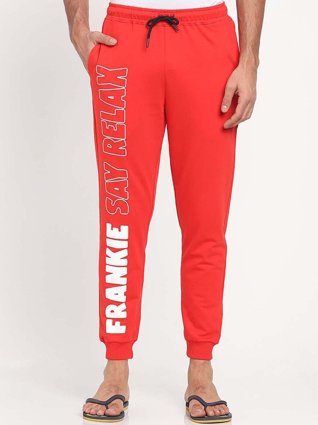 Bewakoof Men Red Printed Cotton Joggers