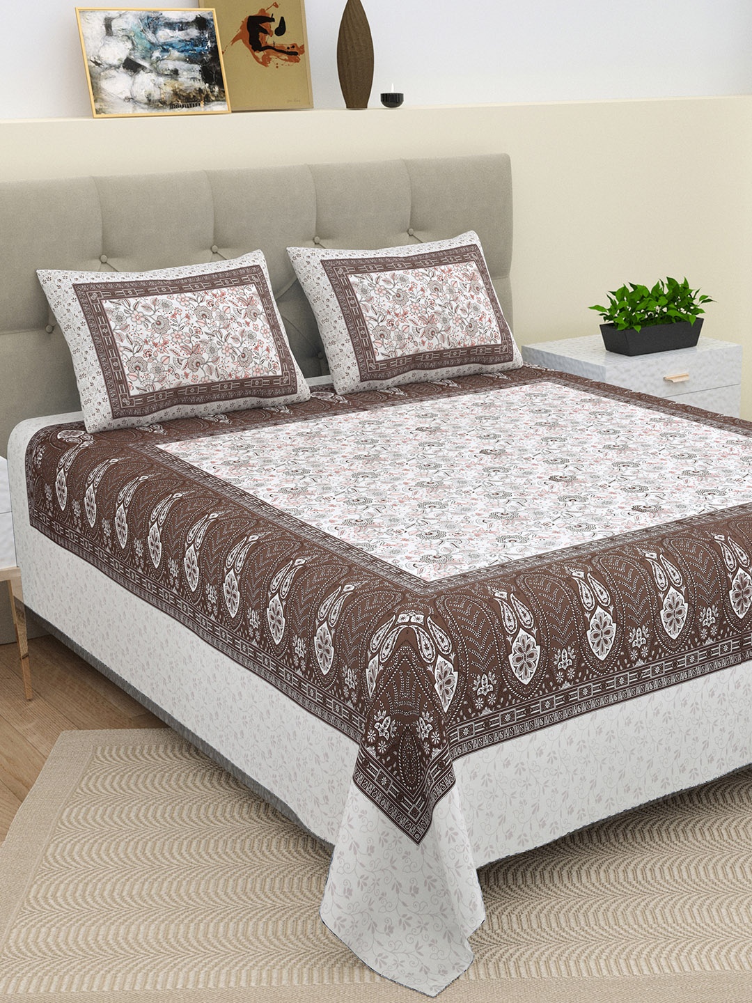BELLA CASA Multicoloured Ethnic Motifs 210 TC King Bedsheet with 2 Pillow Covers, Multi
BELLA CASA Multicoloured Ethnic Motifs 210 TC King Bedsheet with 2 Pillow Covers, Multi