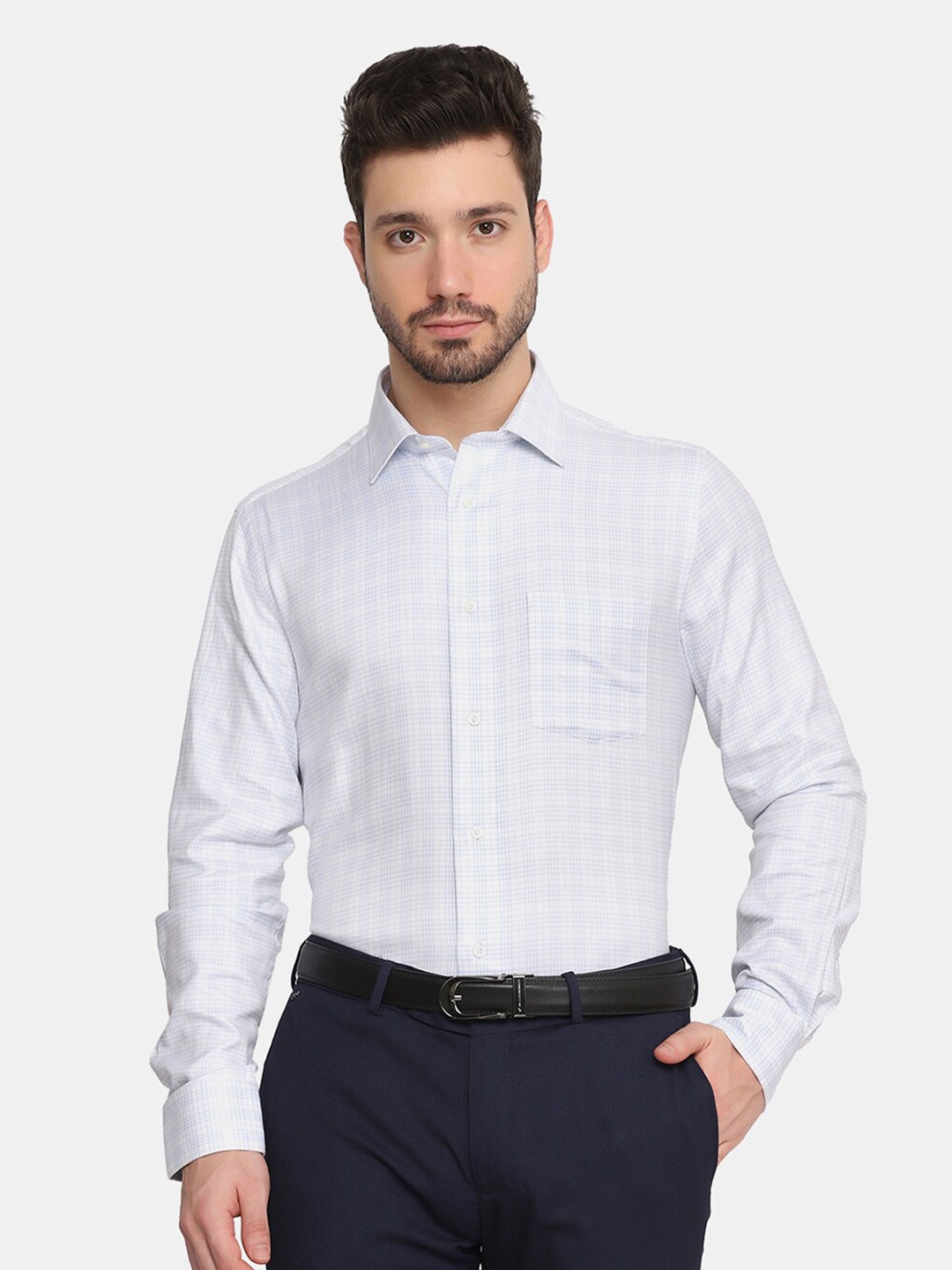 Blackberrys Men Blue Slim Fit Grid Tattersall Checks Checked Pure Cotton Formal Shirt
Blackberrys Men Blue Slim Fit Grid Tattersall Checks Checked Pure Cotton Formal Shirt