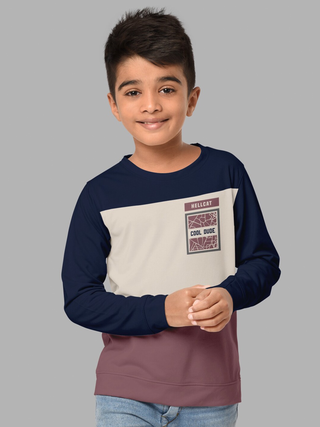 HELLCAT Boys Colourblocked Regular Fit Blended Cotton Long Sleeve Bio Finish T-shirt, Navy blue
HELLCAT Boys Colourblocked Regular Fit Blended Cotton Long Sleeve Bio Finish T-shirt, Navy blue