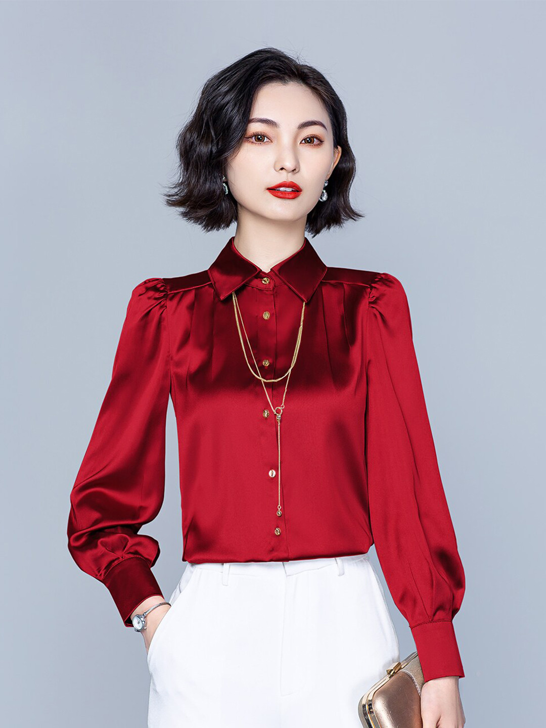 JC Collection Women Red Solid Puff Sleeves Polyester Casual Shirt
JC Collection Women Red Solid Puff Sleeves Polyester Casual Shirt
