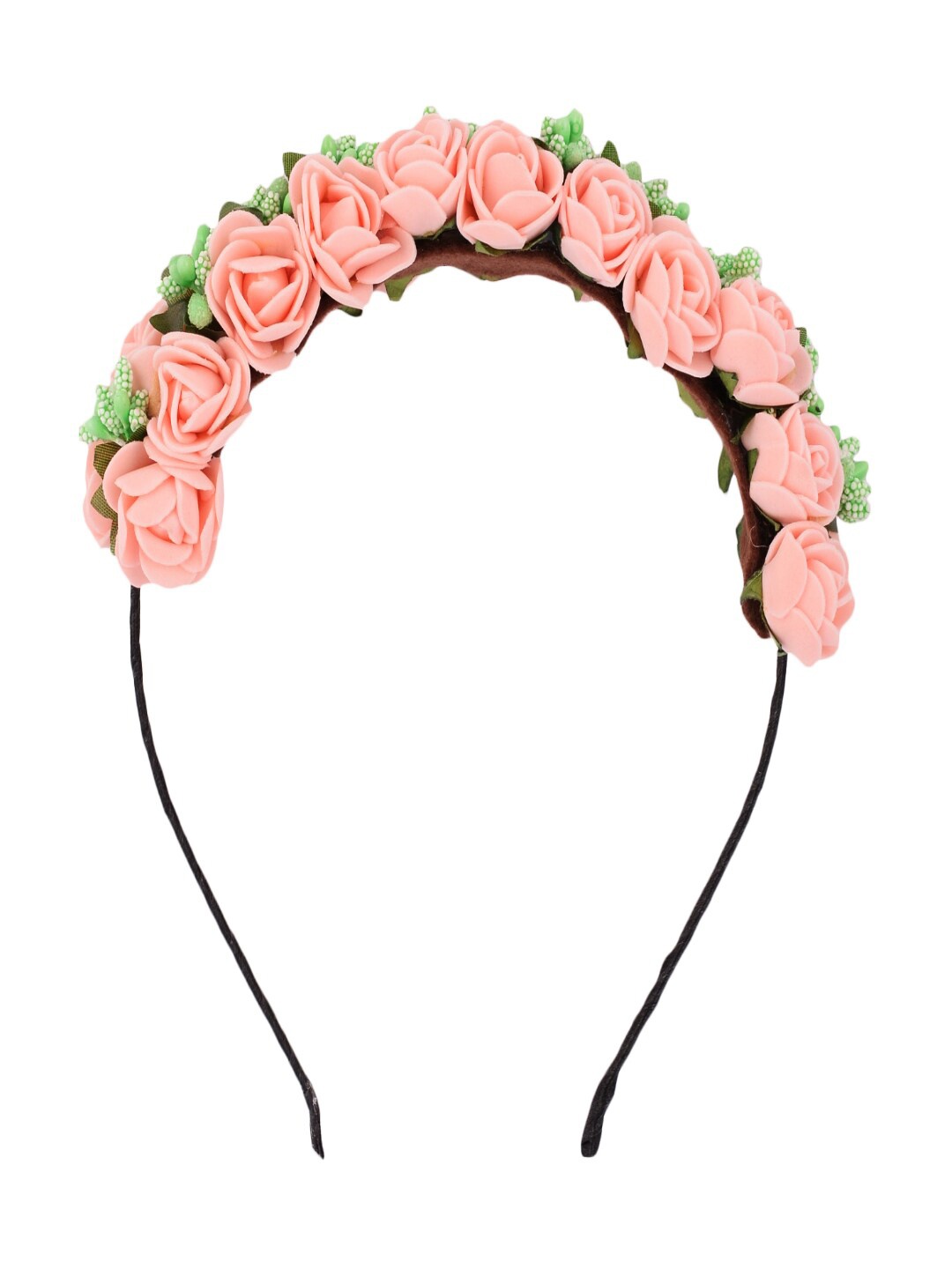 Sanjog Women Peach-Coloured & Green Embellished Hairband