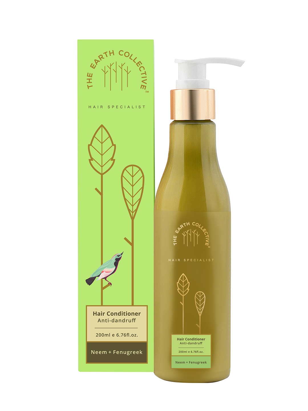 The Earth Collective Anti Dandruff Hair Conditioner with Neem & Fenugreek - 200ml, Green
The Earth Collective Anti Dandruff Hair Conditioner with Neem & Fenugreek - 200ml, Green