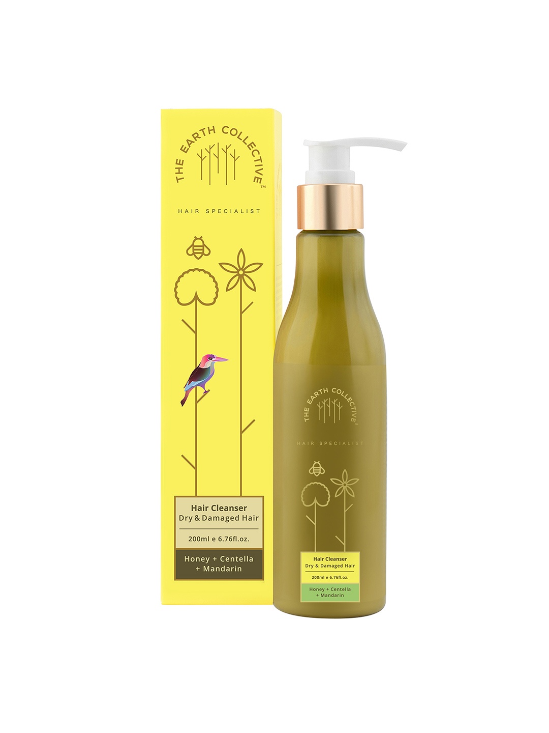 The Earth Collective Dry & Damaged Hair Cleanser with Honey & Centella - 200ml, Yellow
The Earth Collective Dry & Damaged Hair Cleanser with Honey & Centella - 200ml, Yellow