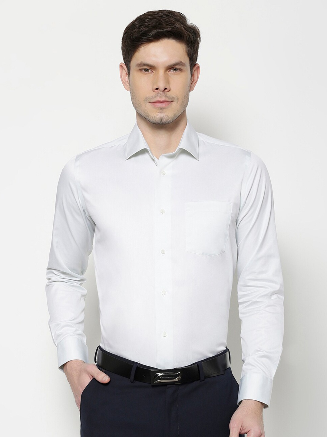 Blackberrys Men White Slim Fit Formal Shirt
