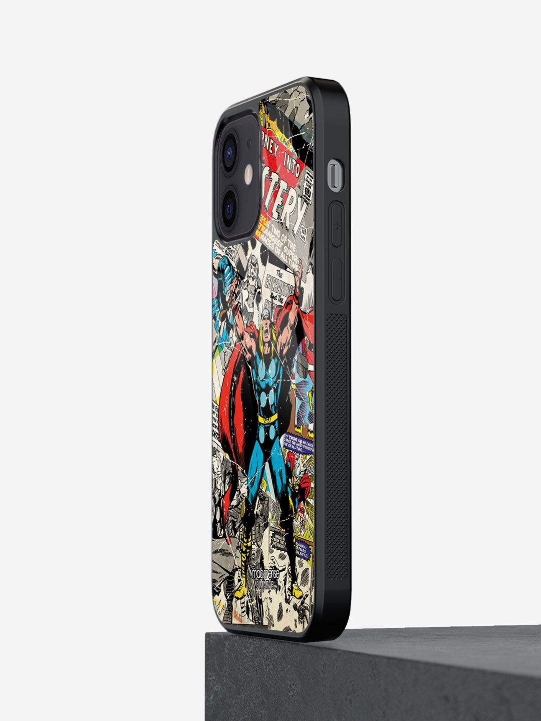 macmerise Red & Blue Printed Iphone 12 Glass Phone Case
