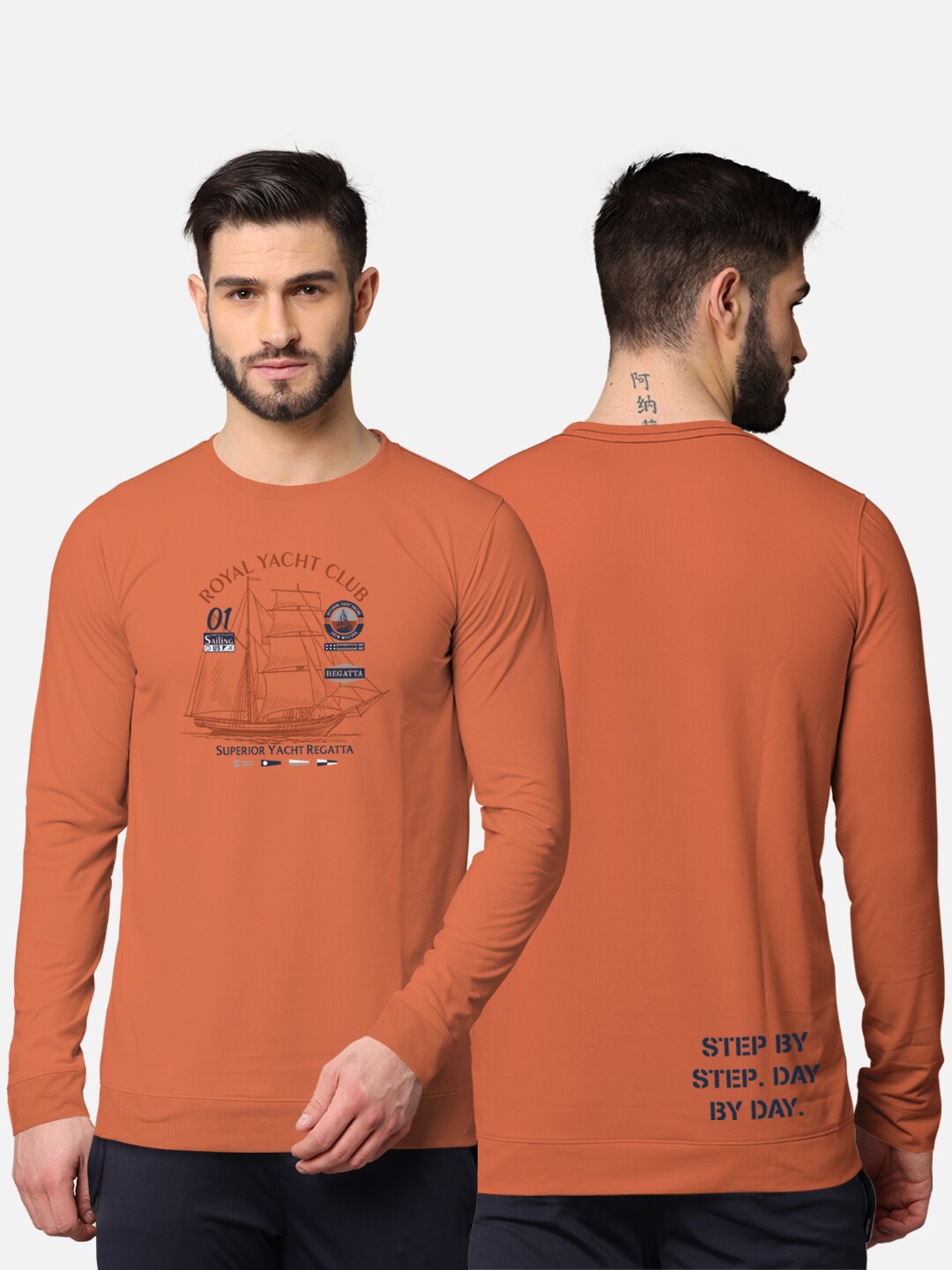 BULLMER Men Orange Front & Back Typography Printed Blended Cotton Full Sleeve T-shirt
BULLMER Men Orange Front & Back Typography Printed Blended Cotton Full Sleeve T-shirt