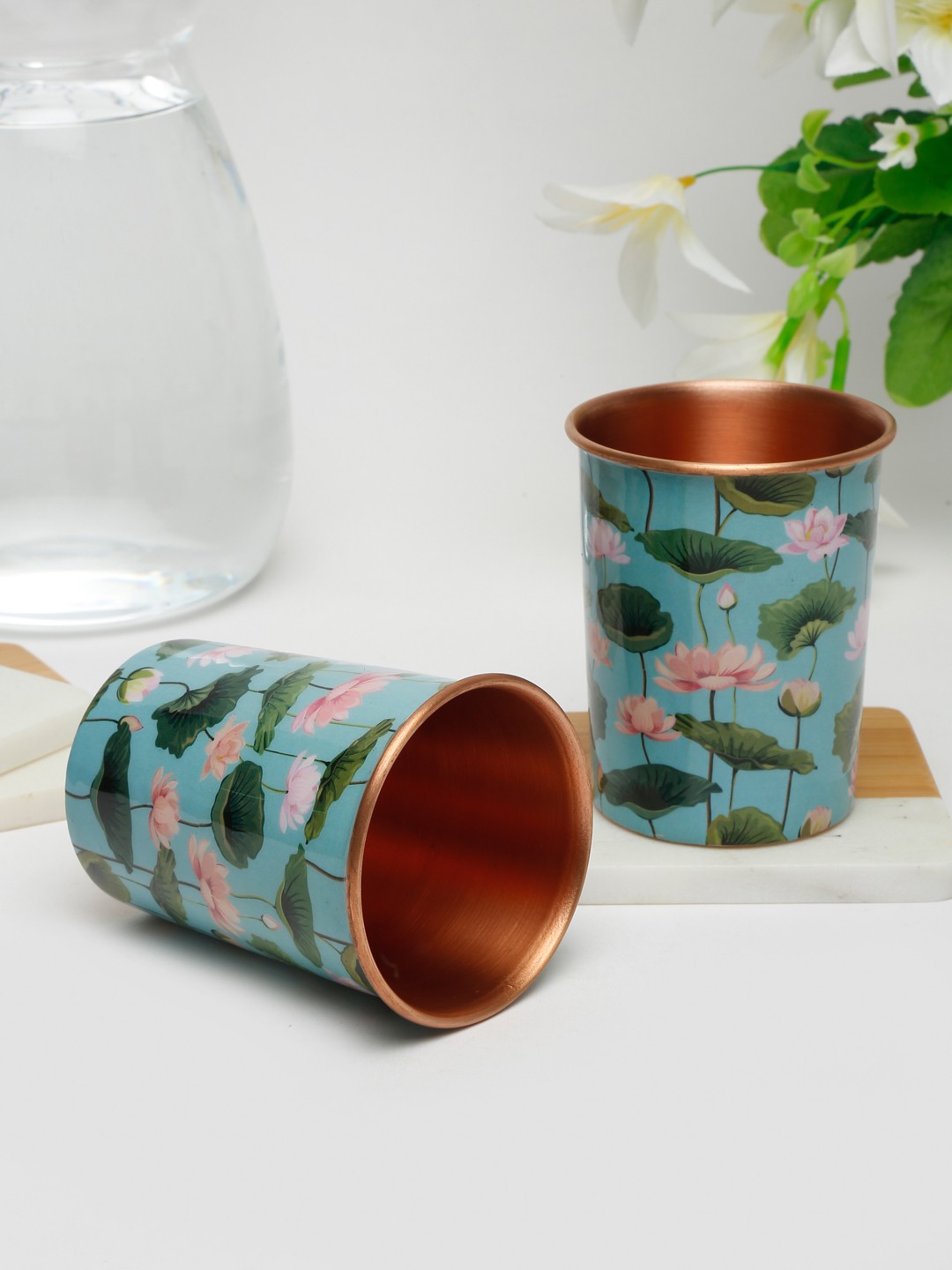 EK BY EKTA KAPOOR Turquoise Blue & Pink Set Of 2 Floral Printed Copper Matte Glass - 300ml
EK BY EKTA KAPOOR Turquoise Blue & Pink Set Of 2 Floral Printed Copper Matte Glass - 300ml