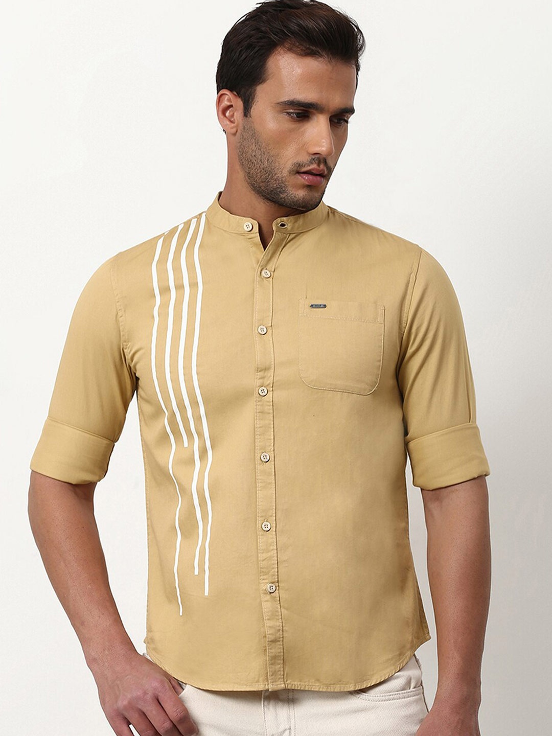 abof Men Beige Casual Shirt