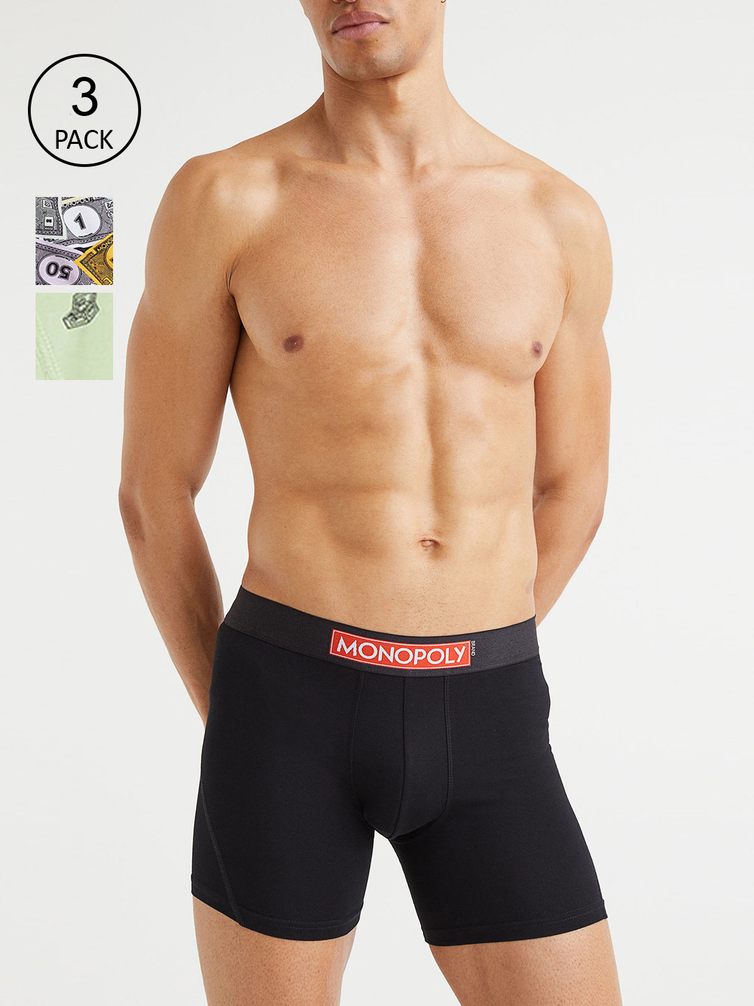 H&M Men 3-Pack Mid Cotton Trunks 1040406009, Black 
H&M Men 3-Pack Mid Cotton Trunks 1040406009, Black