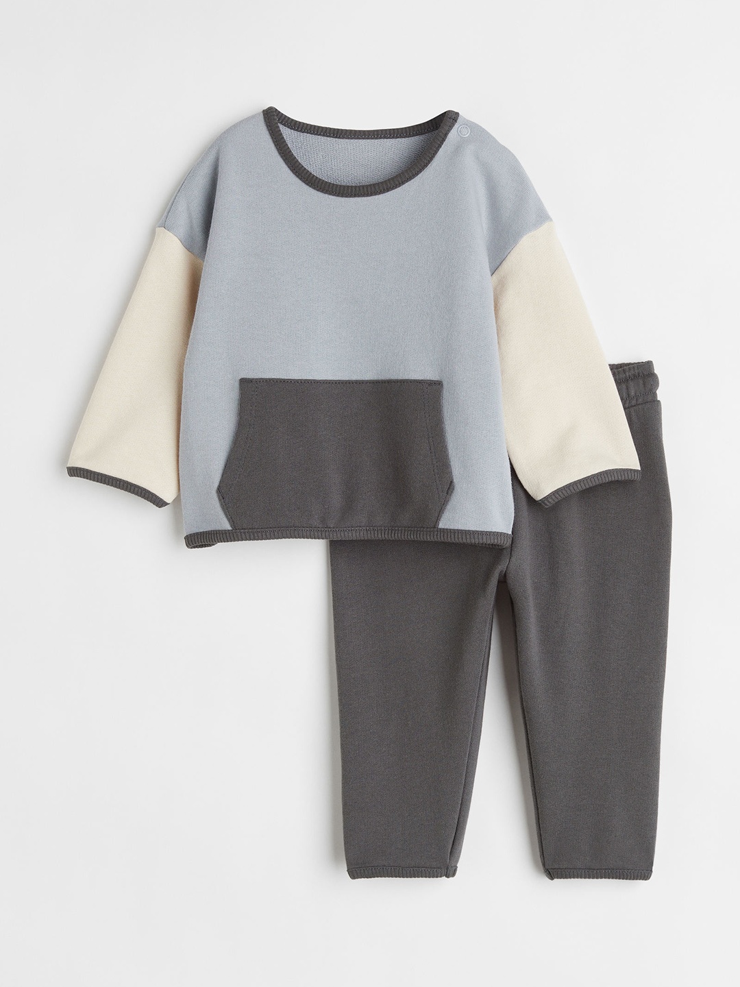 H&M Infant Girls 2-Piece Cotton Sweatshirt Set, Grey