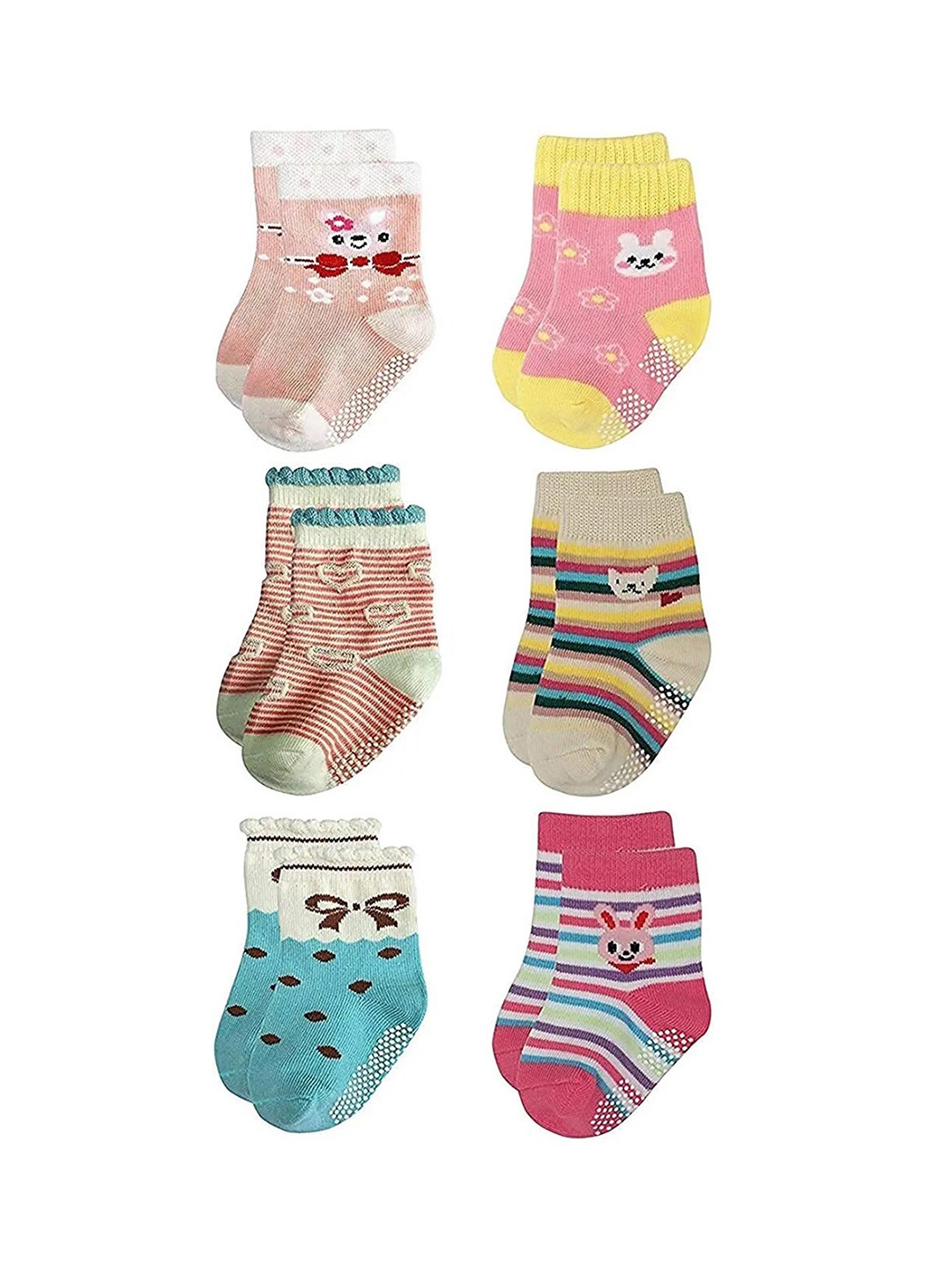 FOOTPRINT 6 Pairs Infant Kids Unisex Multi-Colored Ankle-Length Assorted Antiskid Cotton Socks, Yellow
FOOTPRINT 6 Pairs Infant Kids Unisex Multi-Colored Ankle-Length Assorted Antiskid Cotton Socks, Yellow